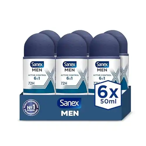 6x50ml Sanex Men Active Control Desodorante Roll-On