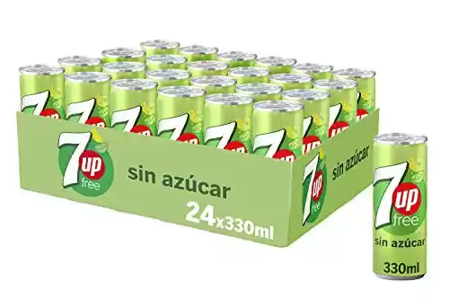 7Up Free Refresco De Lima Limón sin azúcar - Pack de 24 x 330ml