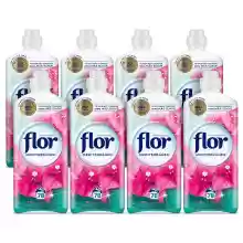 8 botellas de 78 lavados Flor Mediterráneo Suavizante Concentrado para la ropa 624 Lavados