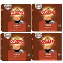 80 cápsulas compatibles con Nespresso - Saimaza Espresso Fuerte - A 14 céntimos / cápsula