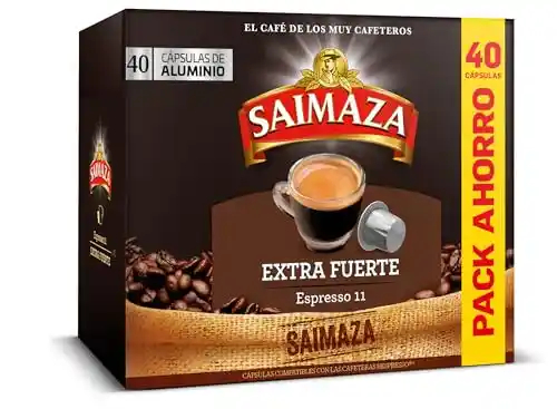 80x Cápsulas Café Extrafuerte Saimaza para Máquinas Nespresso (15 céntimos la cápsula)