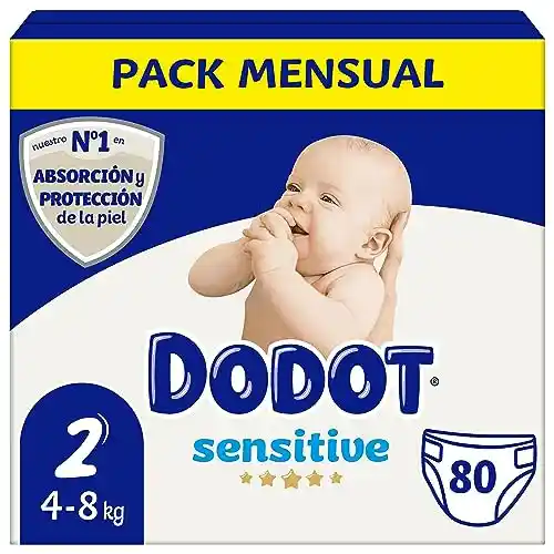 80x Pañales Dodot Sensitive Talla 2 (4-8 kg)