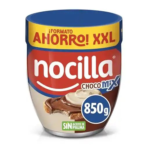 850g de Nocilla ChocoMix Doble Crema al Cacao y Leche con Avellanas, Sin Aceite de Palma