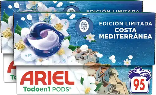 95 cápsulas Ariel Todo en 1 PODS Brisa Marina y Jazmín