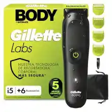 Afeitadora corporal GilletteLabs i5 Body + Intimate con 6 accesorios