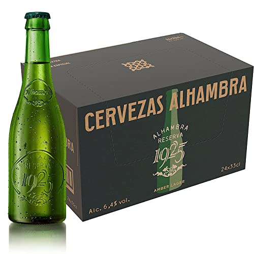 Alhambra "Verde" Reserva 1925 Cerveza Dorada Lager - Pack de 24 Botellas x 33cl