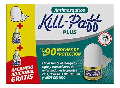 Antimosquitos eléctrico Kill-Paff con recambios para 90 noches.