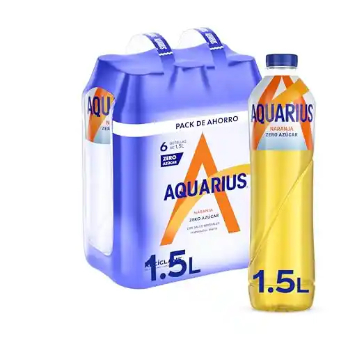 Aquarius Zero Azúcar Naranja - Pack de 6 x 1,5L