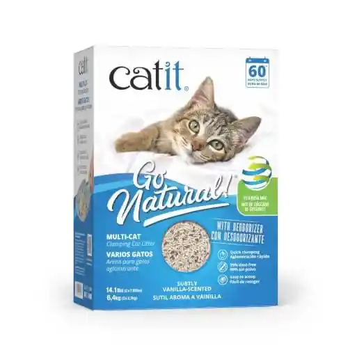 Arena aglomerante Catit Go Natural Mix para múltiples gatos, sin polvo y control de olores