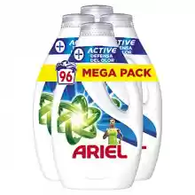 Ariel Detergente Lavadora Líquido, 96 Lavados (4x24), Más Defensa Activa Contra el Olor, Limpieza Profunda