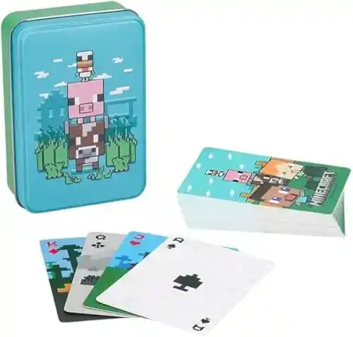 Baraja de cartas Paladone Minecraft con caja metálica