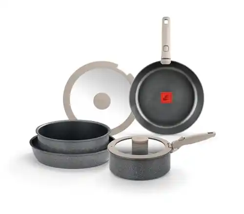 Batería Cocina 8 Piezas Monix One Click Pietra