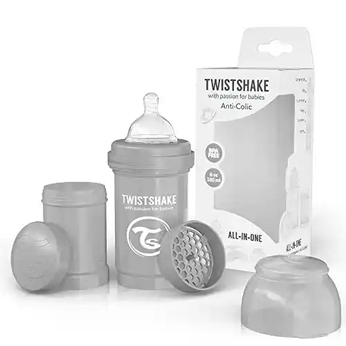 Biberón Anti-cólicos con Tetina Flujo Lento de Silicona para Bebés, Twistshake