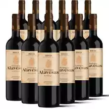 Bodegas Alavesas – Vino Tinto Crianza 2020 Rioja, 12 meses en barrica – Caja de 12 botellas x 750 ml – Total: 9000 ml