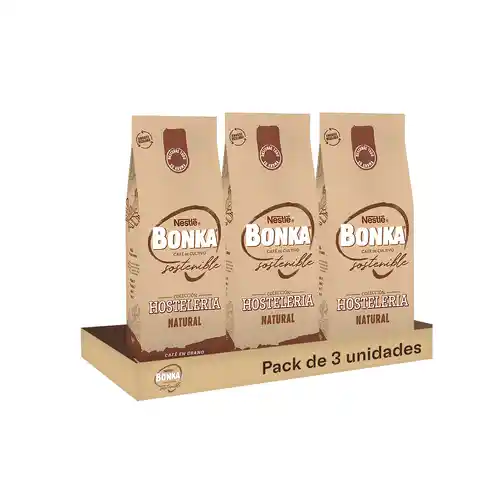 Bonka Café en Grano Natural 1kg - Pack de 3 Unidades (9,8€/kg)