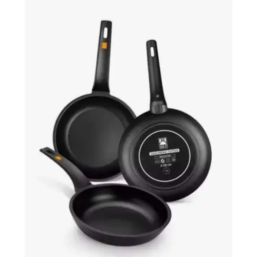 Bra - Set 3 Sartenes Efficient, Lote 18cm + 22cm + 26cm, Aluminio Fundido, Revestimiento Antiadherente