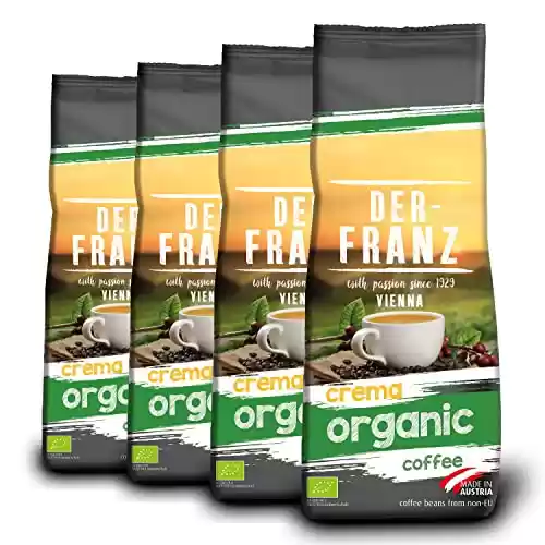 Café molido Crema Organic, 4 x 500 g Der-Franz