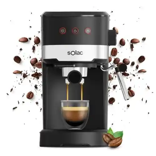 Cafetera Solac Taste Slim Basic (1100W) con vaporizador orientable para 1 o 2 cafés