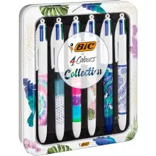 Caja 6 Bolígrafos de 4 Colores BIC Decors Collection