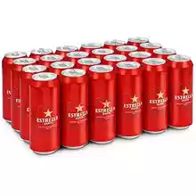 Caja de 24 latas de Cerveza Estrella Damm 50cl