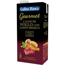 Caldo Gourmet de Pollo con Jamón Ibérico 100% Natural Gallina Blanca 1L