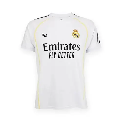 Camiseta Real Madrid Temporada 25/26 con detalles del Santiago Bernabéu