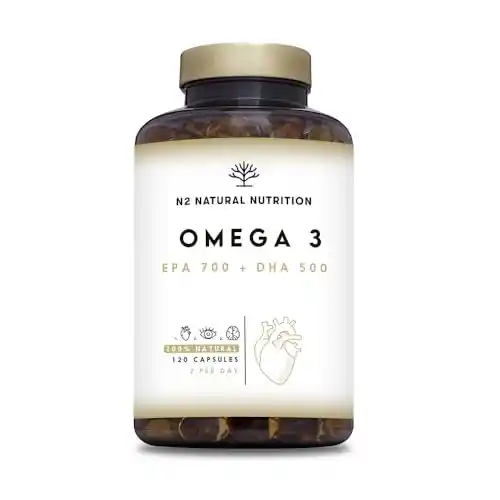 Cápsulas de Aceite de Pescado N2 Natural Nutrition Omega 3 con Vitamina E (120 uds.)