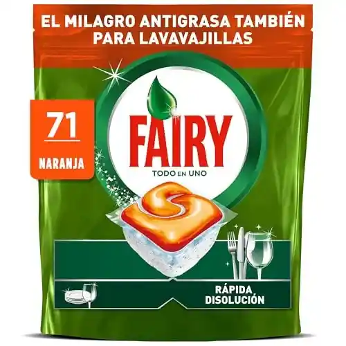 Cápsulas para lavavajillas Fairy Original TodoEn1 (71 unidades) con limpieza eficaz