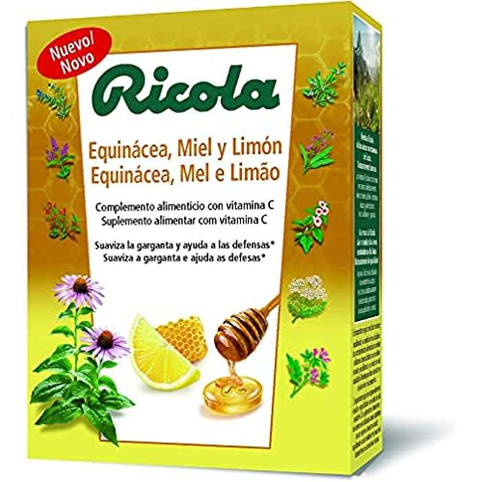 Caramelos Ricola estuche de 50g, sabor equinacea, miel y limón