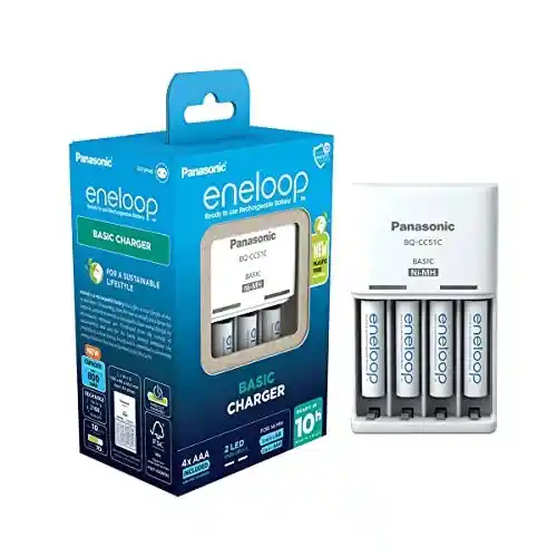 Cargador eneloop Basic con 4 pilas AAA/Micro (800 mAh)