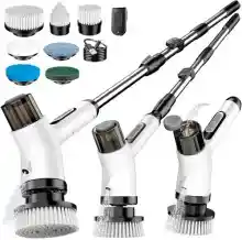 Cepillo eléctrico de limpieza con 7 accesorios incluidos.