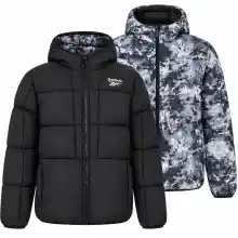 Chaqueta acolchada reversible Reebok para hombre con diseño 2-en-1