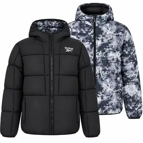Chaqueta acolchada reversible Reebok para hombre con diseño 2-en-1