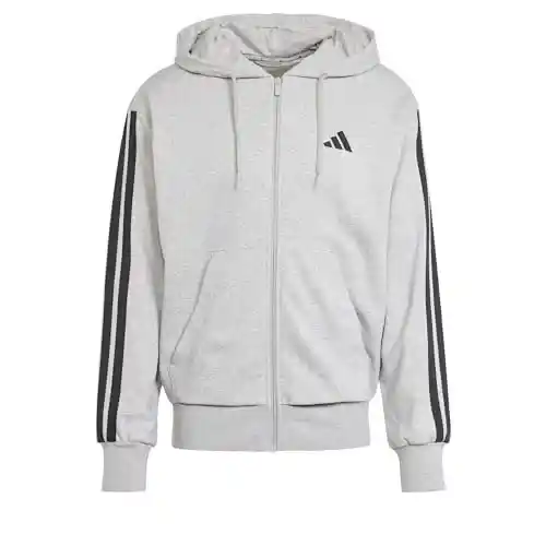Chaqueta con capucha Adidas Essentials French Terry de hombre con cremallera y 3 bandas