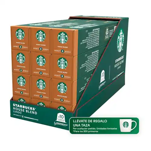 CHOLLAZO! 120 cápsulas STARBUCKS by NESPRESSO House Blend - la cápsula a 22 céntimos 8 (+ TAZA de REGALO)