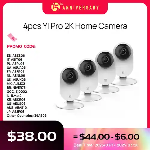 Chollazo!! Pack 4x Cámaras de vigilancia IP Xiaomi YI Pro 2K