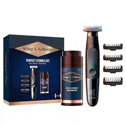 Recortadora de barba King C. Gillette Style Master + Crema Hidratante