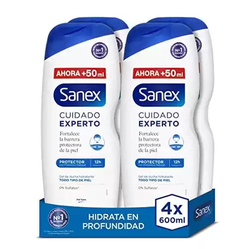 Pack de 4 geles de ducha Sanex Cuidado Experto Protector 600ml - a 2,50€ la unidad