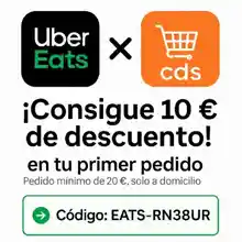 Código de descuento Uber Eats: ¡10 € en tu primer pedido!