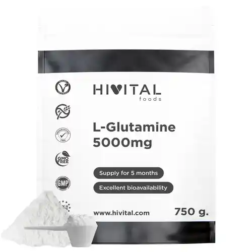 Complemento alimenticio L-glutamina 5000 mg para 5 meses
