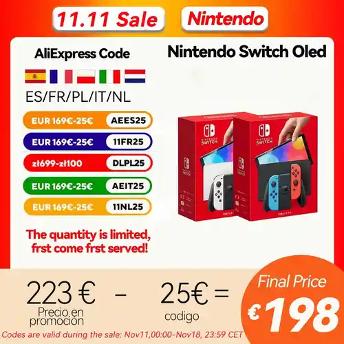 Consola Nintendo Switch OLED (desde las 00h del 11/11 hasta agotar stock)