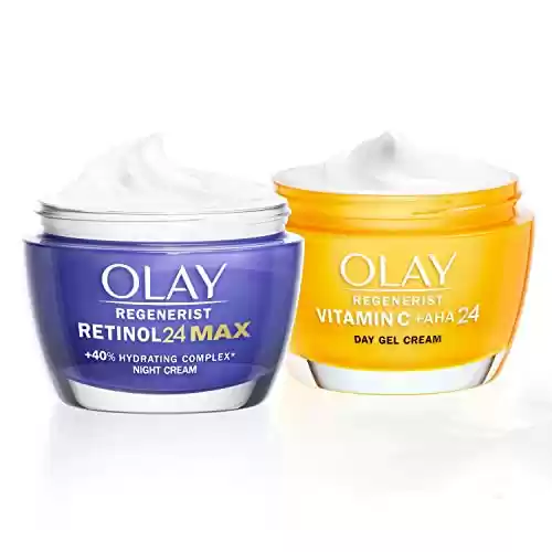 Crema de Día Olay Vitamin C + AHA 24 + Crema de noche Retinol 24 MAX