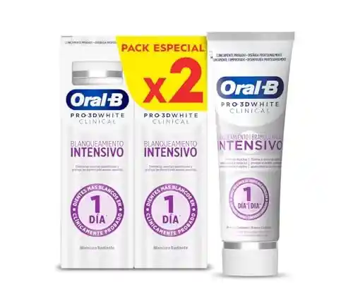 Dentífrico Oral-B Pro 3D White Clinical Blanqueante (2x75ml)