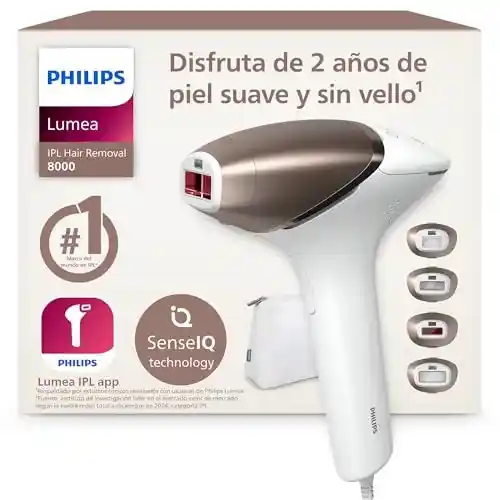 Depiladora Philips Lumea Serie 8000 BRI948/00 con 4 accesorios y tecnología SenseIQ