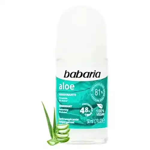 Desodorante roll-on Babaria Aloe Vera (50 ml) protección 48h sin alcohol