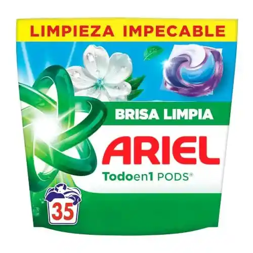 Detergente en cápsulas Ariel PODS Todo En 1 (35 lavados) Brisa Limpia