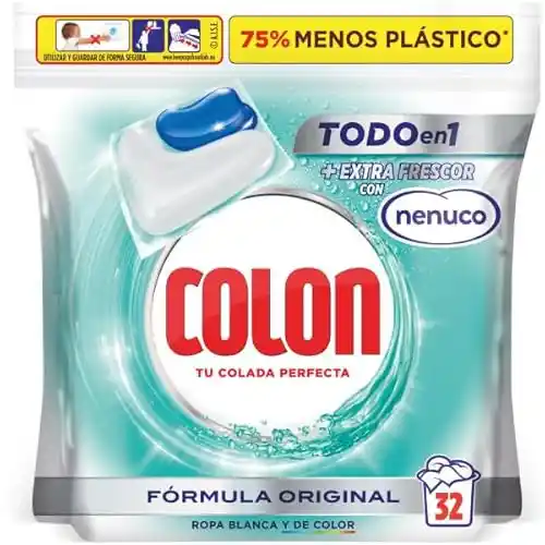 Detergente lavadora Colon Total Power Gel Caps Nenuco 32 Dosis