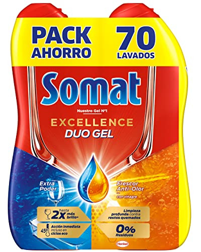 Detergente lavavajillas Somat Excellence Gel Frescor Anti-Olor (70 lavados)