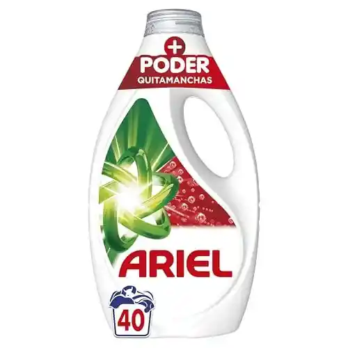 Detergente líquido Ariel para lavadora, 40 lavados, extra poder quitamanchas