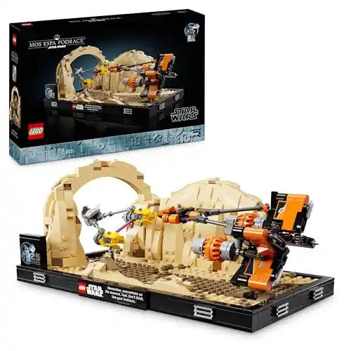 Diorama LEGO Star Wars Carrera de Vainas de Mos Espa